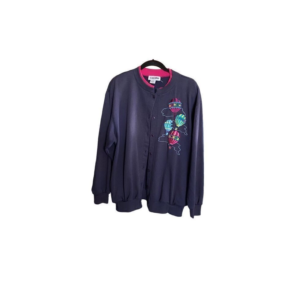 Alfred Dunner women’s hot air balloon embroidered Vintage Cardigan S/MED
